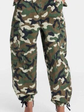 KBB Karlana Camo Cargo Pants Women's Medium Olive Green Camouflage Utility Jog
